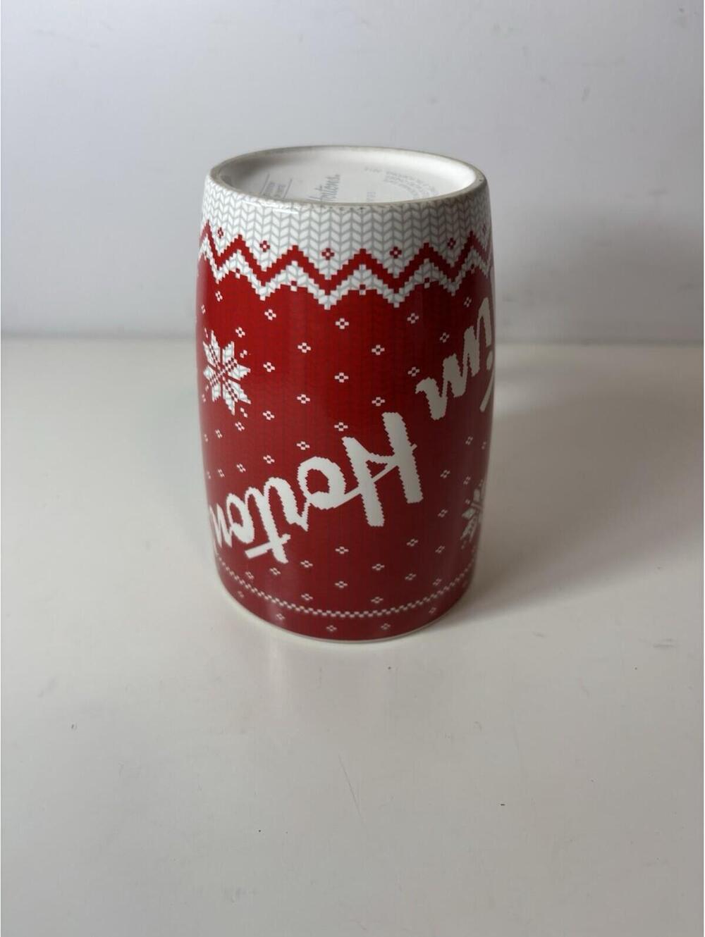 TIM HORTONS Ltd. Ed #15 Coffee Mug 2015 Red Sweater Motif Snowflake Winter - Picture 7 of 7
